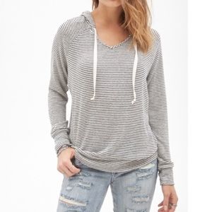 lightweight striped hoodie